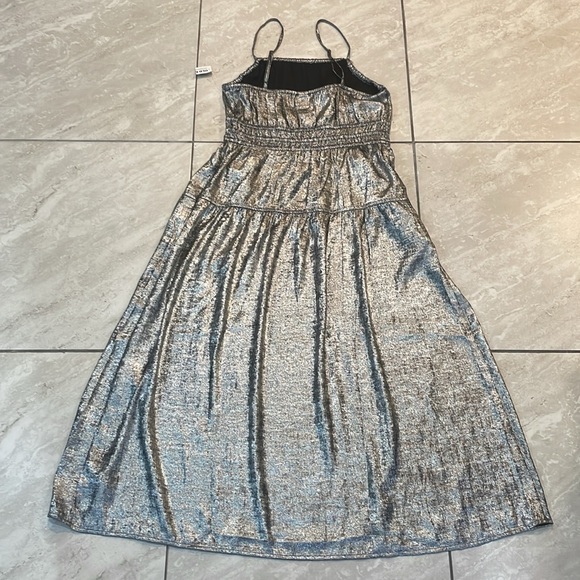 Old Navy Silver Smocked Sundress Cocktail - Picture 3 of 5